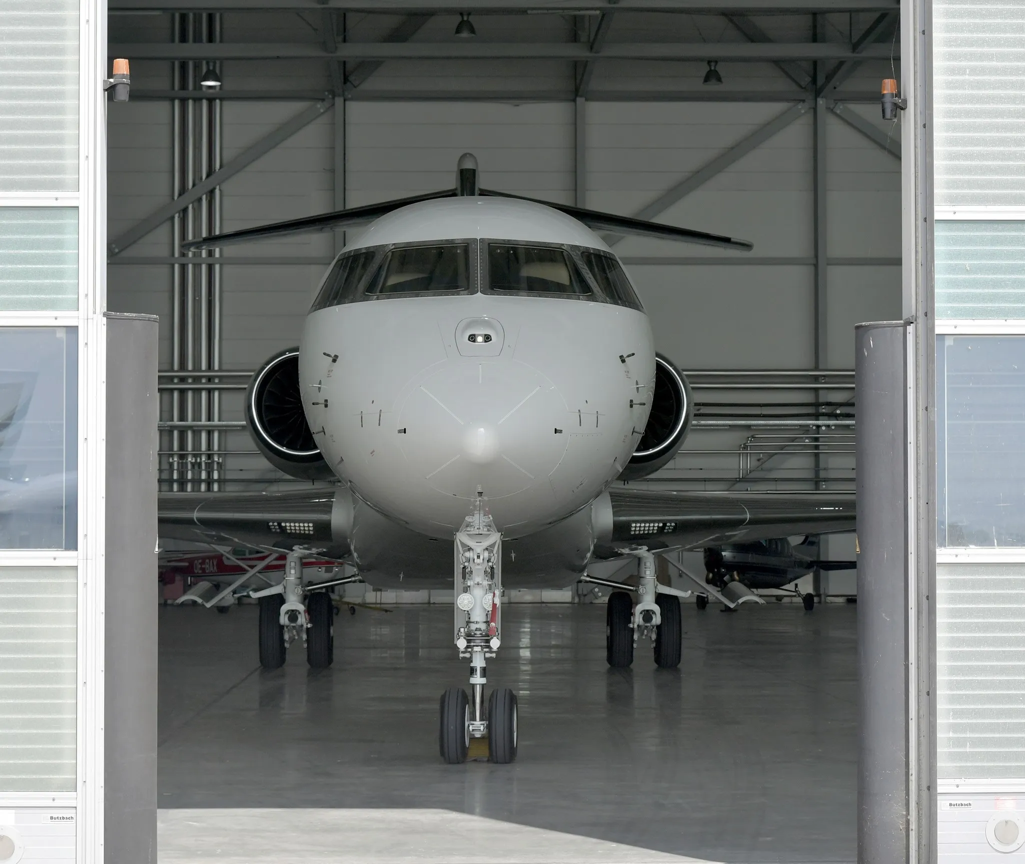 Business jet in AMX Support hangar