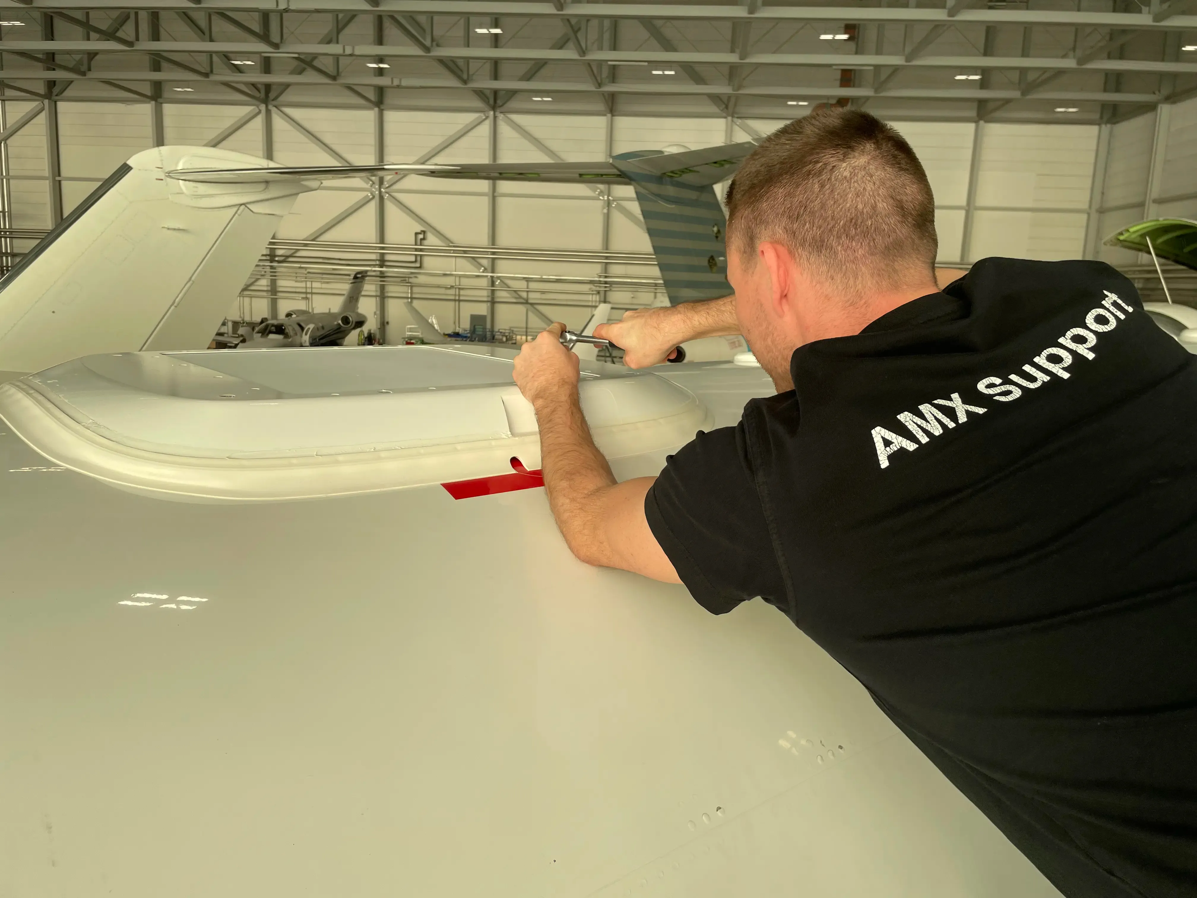 Starlink hardware installed for business aviation connectivity
